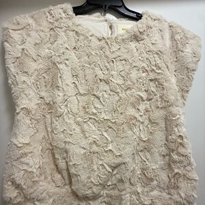 Anthropologie Cream Textured Sweatshirt